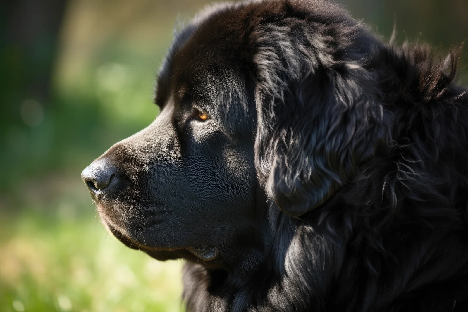 Newfoundland dog in profile
